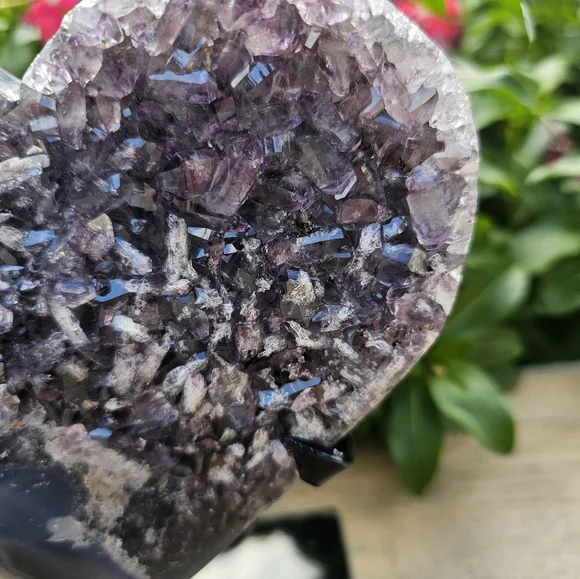 Heart-Shaped Amethyst Crystal on Stand - Picture 6 of 7